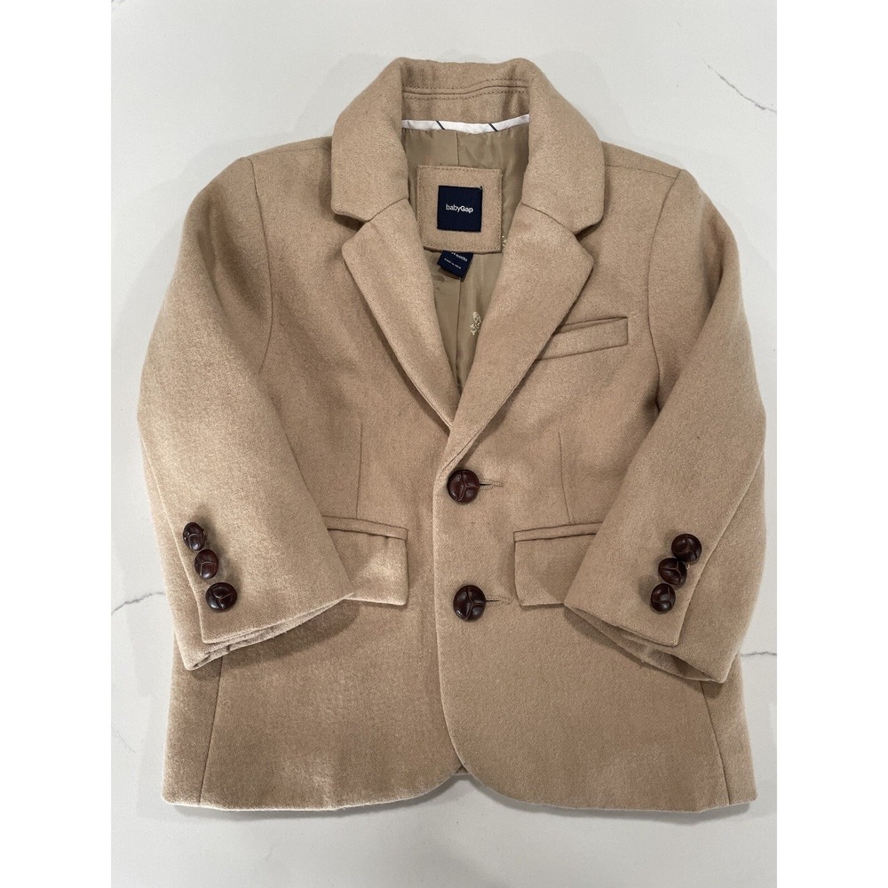 Baby Gap Jacket 18-24 Mos Blazer Camel Tan Wool Blend SI33